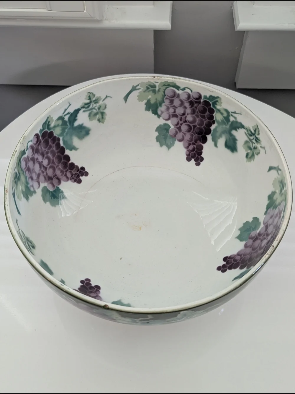 Antique K&G Luneville France Grape Harvest Punch Bowl Keller & Guérin Faience 10